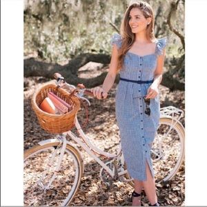 Gal Meets Glam Blue Gingham Sheath Dress Sz 20